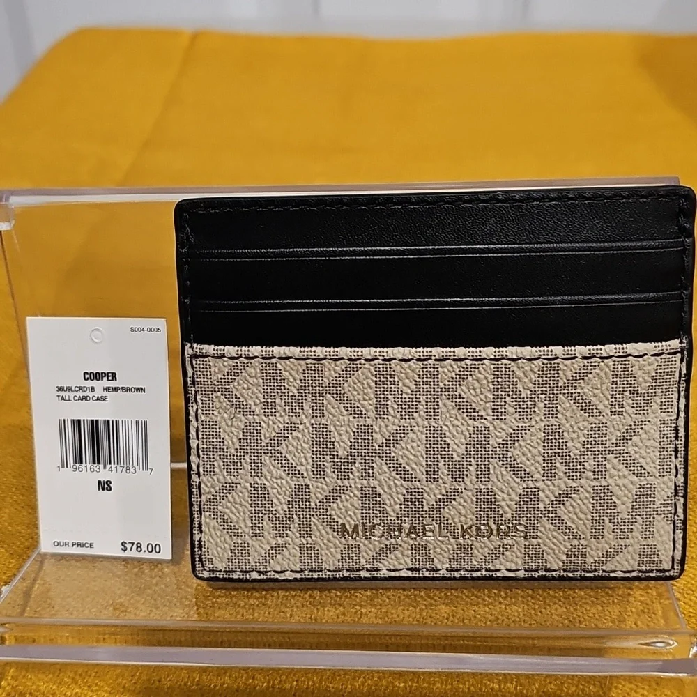 Michael Kors Cooper Tall Card Case Hemp/Brown NWT